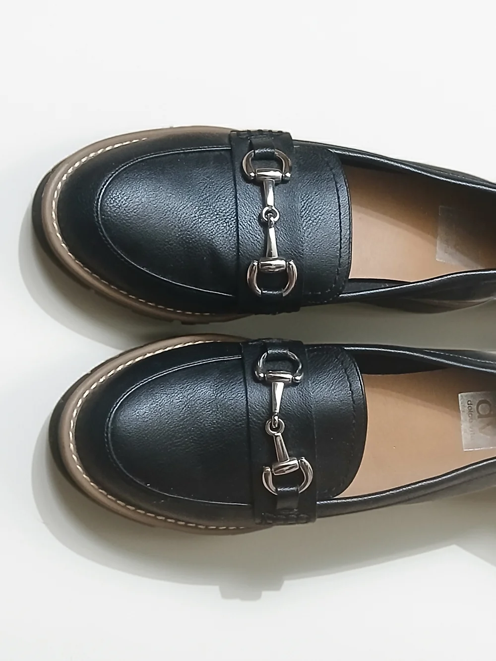 Dolce Vita Black Leather Loafers with Silver Bit Hardware NWOT SIZE 9